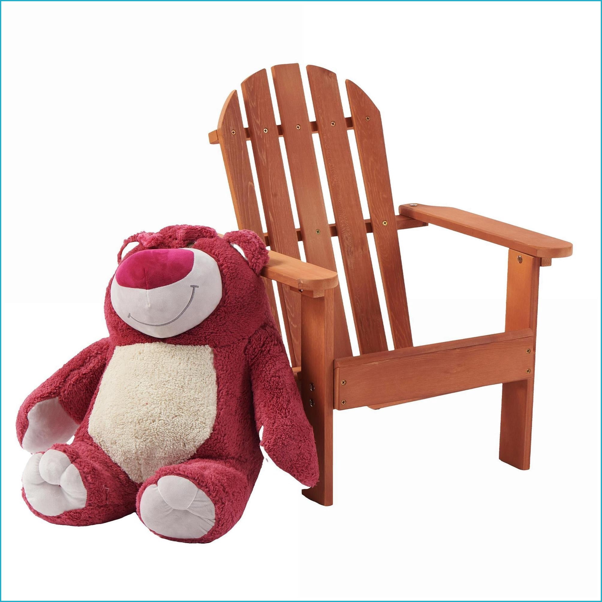 Kids Adirondack Chair for Indoor/Outdoor | Solid Wood Slat Back | 3-10 Years Natural Finish
