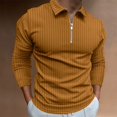 thumbnail image 2 of JTieacloth Button Casual Tee Collared Men New Striped Zipper Shirt Lapel Shirt Long Sleeved T Shirt Autumn And Winter Business Casual Jacket Gold XXXL, 2 of 5