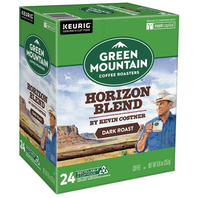Green Mountain Coffee Roasters Horizon Blend Coffee by Kevin Costner Dark Roast K Cup Coffee Pods 24 Count Walmart
