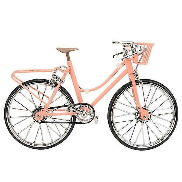 Model Bicycle Pink Simulated Design Detachable 1/10 Scale Mini Bike Ornament Toy for Shelf Desk Decoration Gift