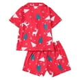thumbnail image 3 of MEZZALL Kids Outfit Sets Santa Claus Girls Short Sleeve Shirts Shorts And Printed Robe All Seasons Comfortable Sleep Soft Clothing Sets, 3 of 9