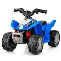 OLAKIDS Kids Ride On ATV, 6V Electric Vehicle for Toddlers, 4 Wheeler Battery Powered Motorized Quad Toy Car for Boys Girls with LED Lights, Horn (Blue)