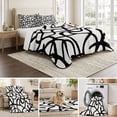 thumbnail image 6 of Quilts Twin XL Size Bedding Set, Abstract Black Lightweight Quilted Comforter, Bold Lines Modern Vines Swirls Graphic Soft Reversible Bedspread Coverlet with Pillow Covers for All Season, 68" x 98", 6 of 9
