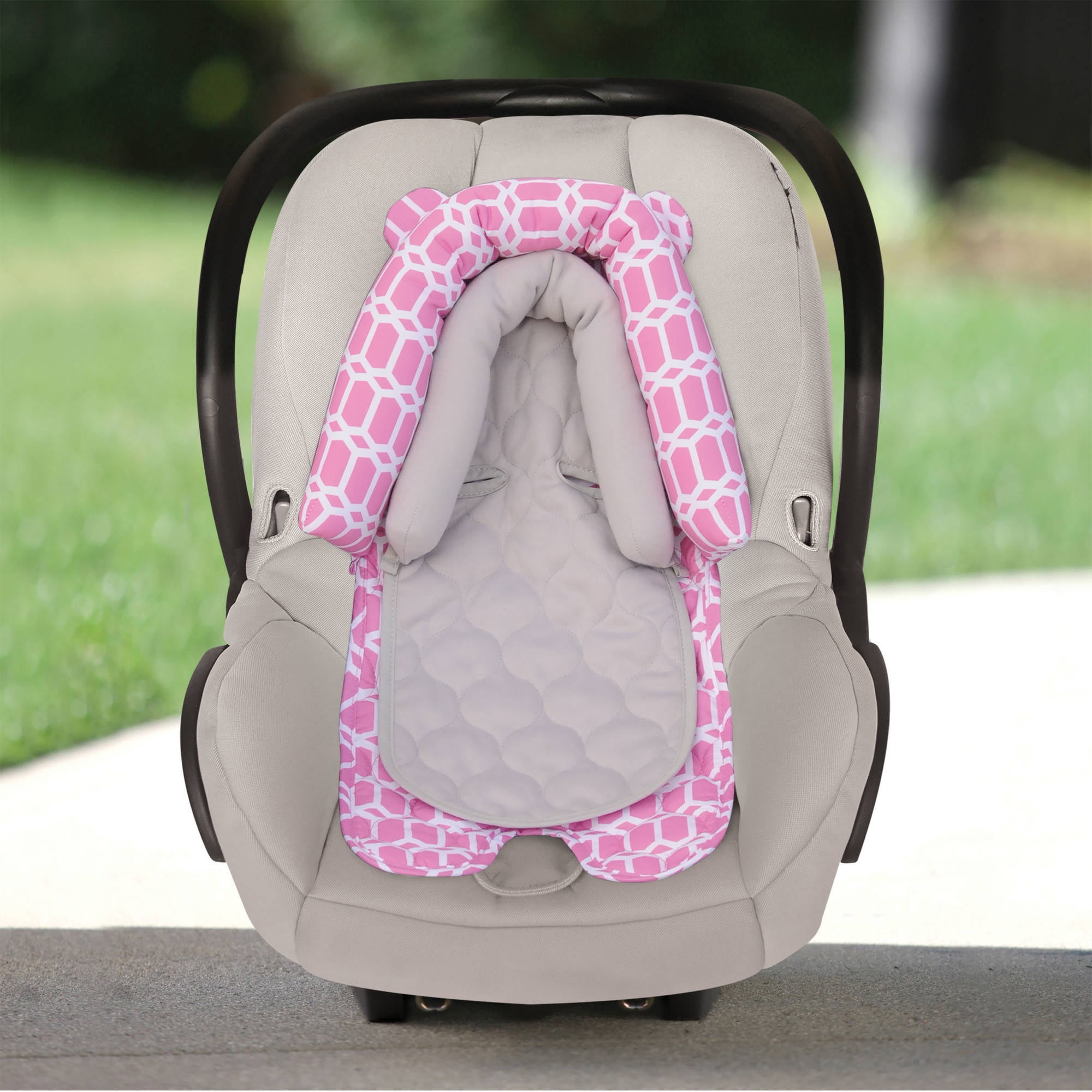 Goldbug 2-in-1 Newborn Infant Head Support, Insert for Car Seat, Pink