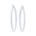 thumbnail image 3 of Decadence 14k White Gold Solid 2mm Tube Classic Polished Hoop Earrings, 2x30mm, 3 of 5