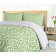 thumbnail image 5 of Ambesonne Spring Duvet Cover Sets, Modern Leaf Pattern, 2-King, Pale Green White, 5 of 6