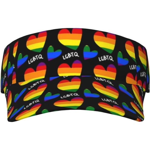 Funny LGBT Hats Visor Women Men Rainbow LGBT Gay Pride Sun Hat Visors Adjustable Sport Wide Brim Cap