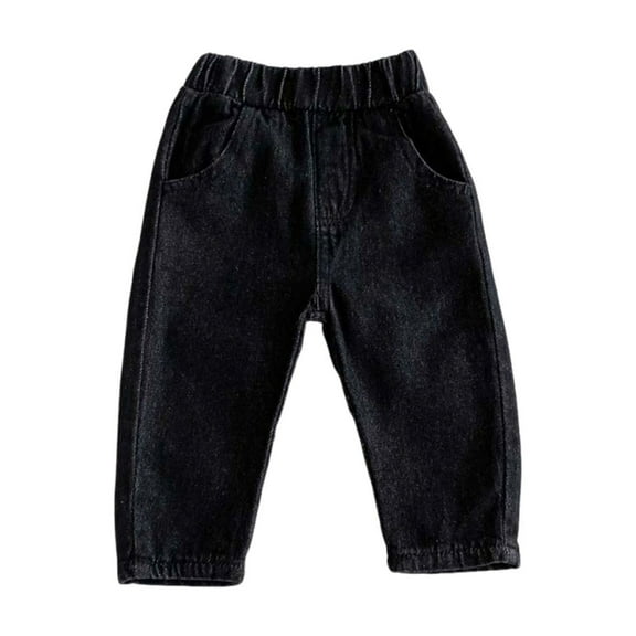 Auroural Toddler Girls Clothes under $10 Girls Pants 2T Children's Solid Color Casual Full Length Pants Boy's Jeans and Pants for Kids Toddler Boy's Jeans Black