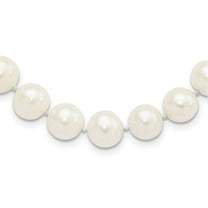 Sterling 20in Silver 10-11mm White Freshwater Cultured Pearl Necklace