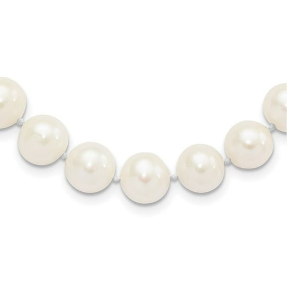 Sterling 20in Silver 10-11mm White Freshwater Cultured Pearl Necklace