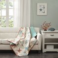 thumbnail image 1 of Pebble Beach Oversized Cotton Quilted Throw Coral 50x70", 1 of 3