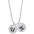 thumbnail image 1 of Delight Jewelry Silvertone Large Script Letter - U - 3/4'' Disc - Silvertone Script Initial Disc - X - Charm Necklace, 20"+3", 1 of 1