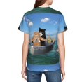 thumbnail image 7 of Wukai Two Brave Cats Are Floating On The Sea Iceberg Youth Unisex Short Sleeve T-Shirt for Boys, Girls, Teens, and Kids-Large, 7 of 7