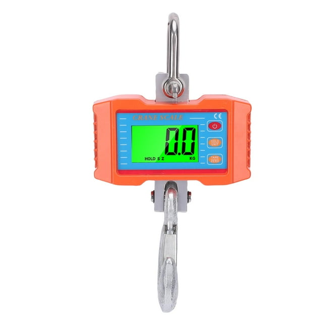 Balance Numérique pour Grue 2000KG/4400lb LED Précis avec Rétroéclairage LED Unité à Distance Interrupteur Données Maintien Tare Réinitialisation pour Industriel Ferme Usine OCS-P1-G Orange