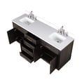 thumbnail image 2 of Abbey 72 in W Brown Oak Double Vanity, White Quartz Top and Faucet Set, 2 of 6