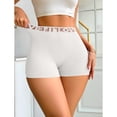 thumbnail image 6 of Siminsem High Waisted Biker Shorts Women Letter Print Yoga Shorts Tummy Control Booty Lifting Knit Breathable Boyshorts Active Summer Shorts, White,L, 6 of 8