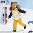 thumbnail image 2 of lnmuld Two Piece Girls Boys Outfits Insulated Winter Snowsuit for Girls Ski Bibs with Jacket Cold Weather Play Outerwear Size:2-3 Years, 2 of 6