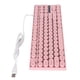 thumbnail image 2 of Teclado para juegos USB redondo 87 teclas colorido retroiluminado ergonómico mecánico táctil teclado con cable para escritorio portátil PC rosa, 2 of 5