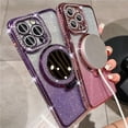 thumbnail image 5 of for iPhone 16 Pro Max Case with Kickstand, [Compatible with Magsafe] Shockproof Glitter Makeup Mirror Ring Holder Camera Protector Bling Girly Cute Phone Cover for iPhone 16 Pro Max (Purple), 5 of 11