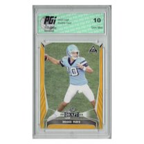 Drake Maye 2023 Leaf Football #34 Gold SP Rookie Card PGI 10 Patriots