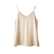 thumbnail image 1 of Wantschun Camisola de satén de seda para mujer, camiseta lisa con tiras, camiseta sin mangas, blusa con cuello en V, tirantes finos, talla estadounidense, champán, 1 of 5