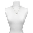 thumbnail image 3 of Delight Jewelry Goldtone Translucent Brown with Crystals Spinner Mother & Daughter Heart Necklaces (Set of 2), 19"+2", 3 of 4