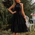 thumbnail image 4 of Vestido túnica de mujer Vestido ceñido al cuerpo de color sólido Traje de vacaciones con ribete de encaje suelto FLhrweasw Para estrenar, 4 of 7