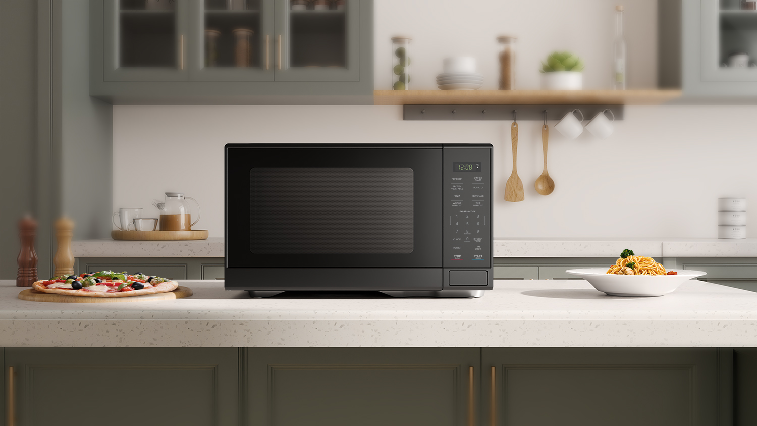 MAINSTAYS 1.1 CU FT MICROWAVE OVEN IN BLACK