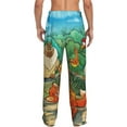 thumbnail image 6 of Men's Pajama Pants Cartoon All Over Print Elastic Waistband Sleep Pants with Pockets Drawstring, Soft Unisex Lounge Bottoms Sleepwear, 6 of 8