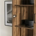 thumbnail image 4 of Clark 68" Glass Door Storage Hutch with Adjustable Shelves in Dark Walnut, 4 of 13