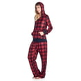 thumbnail image 2 of Ashford & Brooks Women's Mink Fleece Hoodie Pajama Set - Red Buffalo Check - 4X-Large, 2 of 5