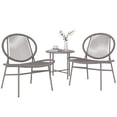 thumbnail image 1 of Light Grey Rattan Bistro Set - 3-Piece Patio Furniture with Steel Table & Acapulco-Style Chairs for Porch, Balcony & Small Spaces, 1 of 7