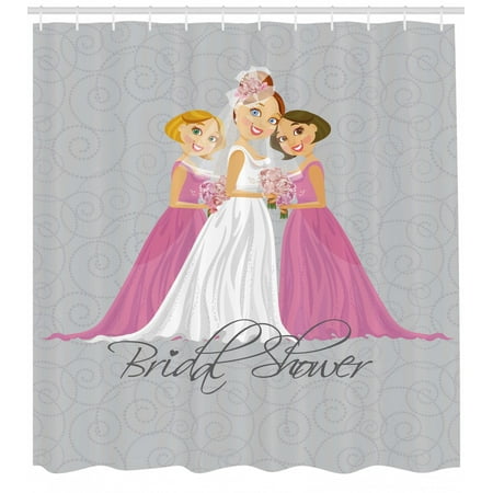 Bridal Shower Shower Curtain Bride And Best Friends Bridesmaid On