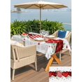 thumbnail image 4 of Outdoor Tablecloth with Umbrella Hole and Zipper, Valentine's Day Rectangle Table Cloth 60x84 Inch Waterproof Tablecloth, Red Strip Plaid Love Eucalyptus Grey Check Picnic Table Cover for Patio, 4 of 7