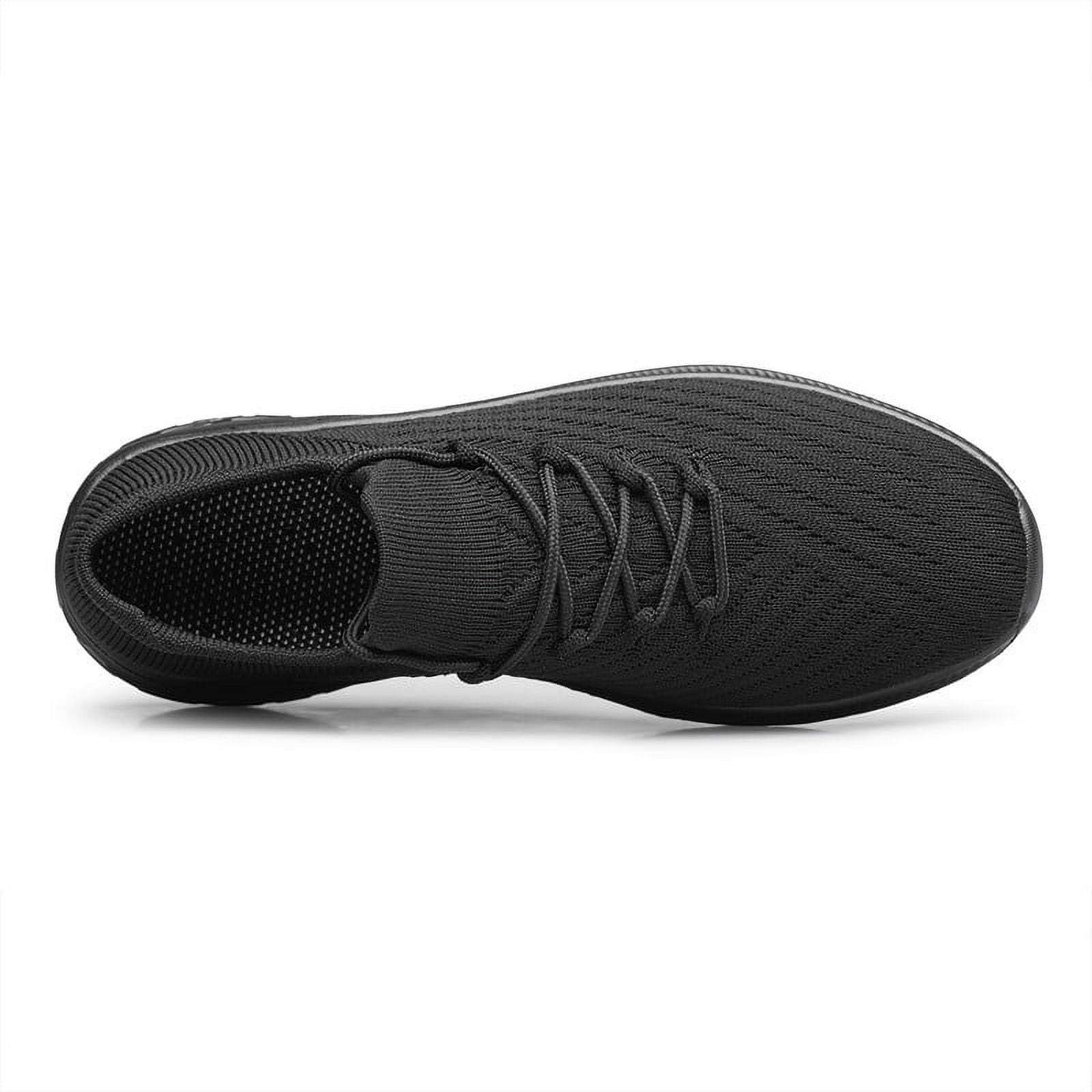 vibdiv Mens Slip On Walking Shoes Lightweight Breathable Non Slip Running Shoes Comfortable Fashion Sneakers for Men All Black Size 7
