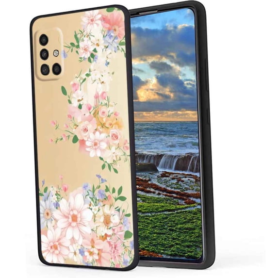 Compatible with Samsung Galaxy A71 4G Phone Case, Floral-Flowers-Cute67 Case Men Women, Flexible Silicone Shockproof Case for Samsung Galaxy A71 4G