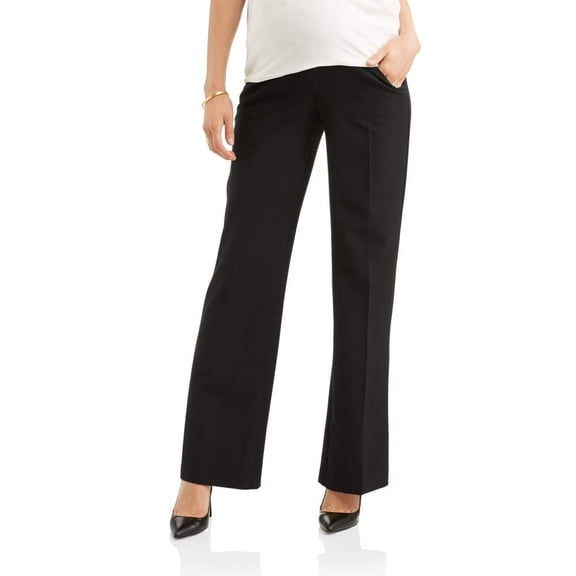 Times Two Maternity Women's Flare Leg Career Dress Work Formal Pant with Pockets and Full Panel (Women's & Women's Plus)