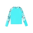thumbnail image 3 of Zaldita Toddler Girls Rashguard Shirts Summer Beach Breathable Tops with UPF 50+ Protection Swimsuit Teal 6, 3 of 5