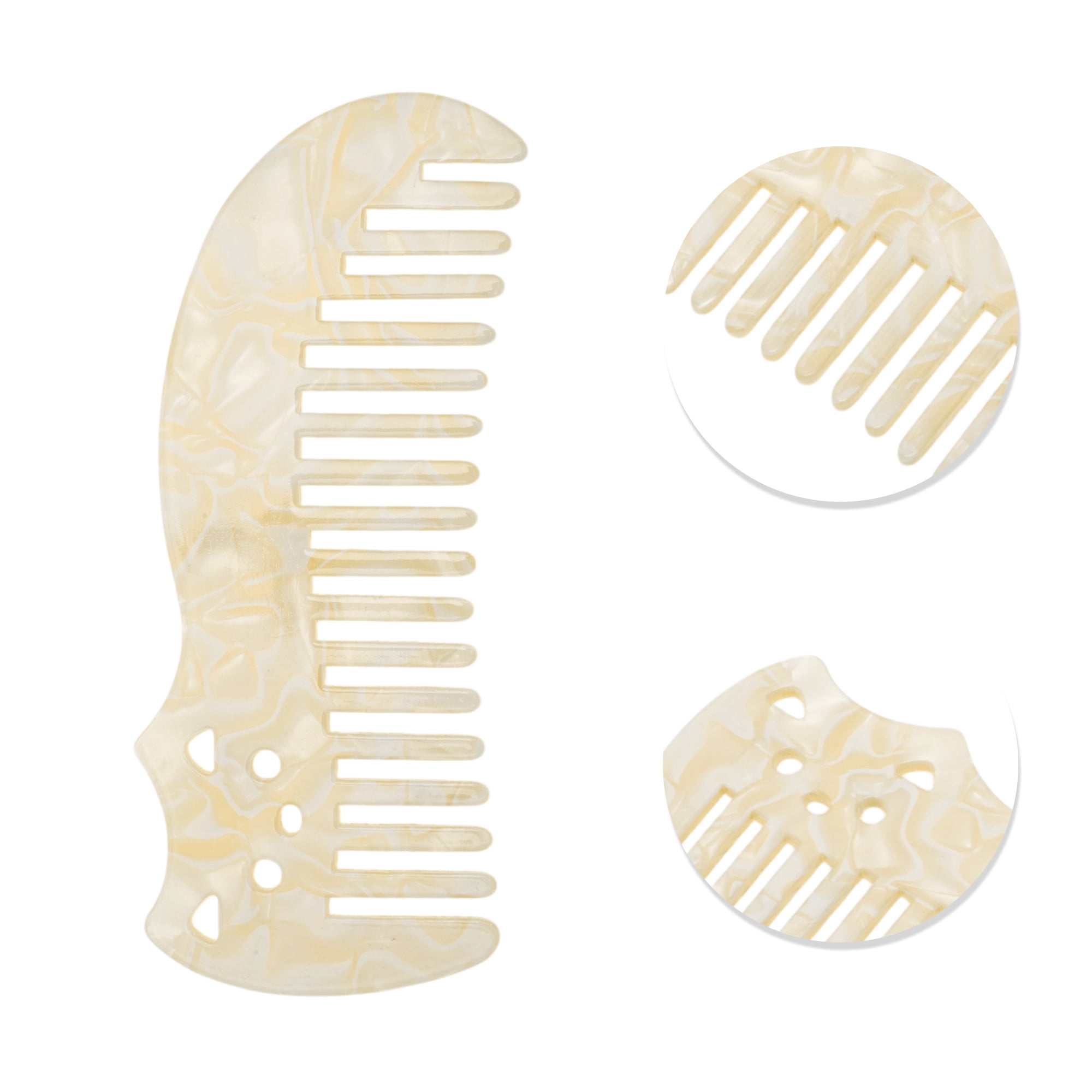 Unique Bargains 1 Pc Cute Cat Marble Hair Comb suitable for All Hair Types Styles Beige