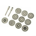 thumbnail image 3 of 10pcs Circular Saw Blades Cutting Wheel Discs and 2pcs Mandrels Set Rotary Tool, 3 of 6