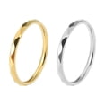 thumbnail image 1 of Finger Steel Rings Golden Titanium Steel 2Pcs 0.3x0.8x0.8in, 1 of 1