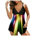 thumbnail image 1 of Girls Two Piece Swimsuit Women Plus Size Print Strappy Back Tankini Set Two Piece Swimsuits Swimdress, 1 of 6