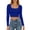 Blue 0811*shirts, variant on Women's Long Sleeved Cropped T Shirt Trendy Ribbed Slim Fit Fall Tops Ladies Causal Square Neck Solid Going out Tees Blue 01*shirts S