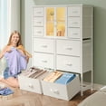 thumbnail image 7 of EnHomee Tall Dresser for Bedroom with 12 Drawers & Mesh-Door Fabric Dresser & Chests of Drawers with Charging Station & LED Lights, White, 7 of 7