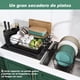 thumbnail image 5 of Escurridor de Platos de 2 Niveles, Escurridor de Acero Inoxidable para Encimera, con Bandeja de Drenaje, Soporte para Cubiertos y Tazas, Incluye Tapete de Secado Adicional, 5 of 9