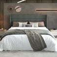 thumbnail image 4 of Sha Cerlin King Size Lift Up Hydraulic Storage Bed Frame, Platform Bed with Fabric Upholstered Wingback Headboard, No Box Spring Needed, Dark Gray, 4 of 14