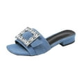 thumbnail image 2 of Xunlbb Clearance Sale Sandals! Women's Oversized Chunky Rhinestone Flat Flip-flops, 2 of 8