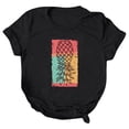 thumbnail image 1 of Gibobby Playera de Verano para Mujer Mujeres Casual Piña Impresión Mangas Cuello Redondo Camiseta Suelta Blusa Tops(Negro,G), 1 of 4