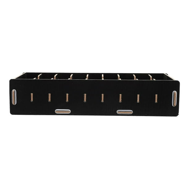 Office Desktop Storage Boxes Wooden Rectangular Desk Organizer Black for Storage 2Set