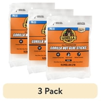 (3 pack) Gorilla Glue Clear 4" Dual Temp Mini Hot Glue Sticks, 75 Count